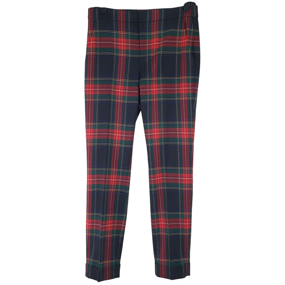 Lauren Ralph Lauren Plaid Pants Women 2 Multicolor Tartan Preppy Holiday